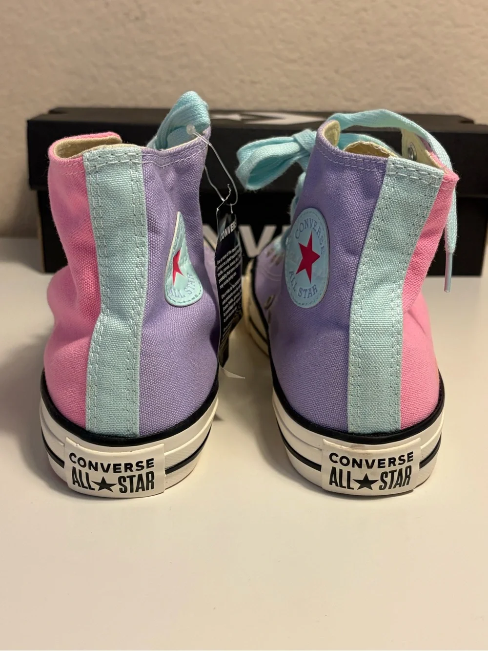 NEW Converse Chuck Taylor All Star Hi Kids Junior Colorblock Pink Purple 663996C